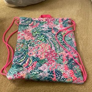 Lilly Pulitzer drawstring backpack bag